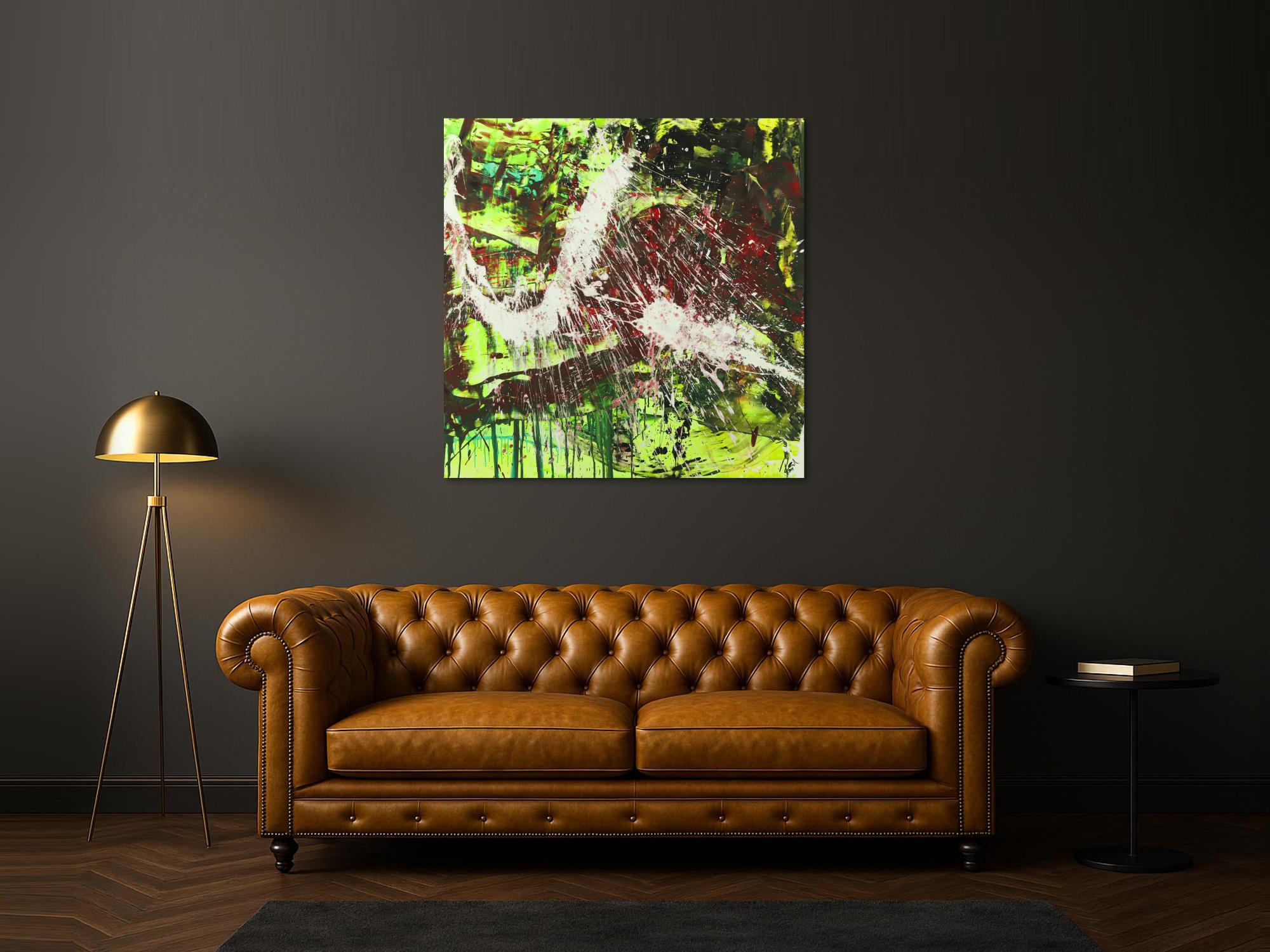 Modernes abstraktes Gemälde Action Painting Acrylbild auf Leinwand handgemalt expressionistisch