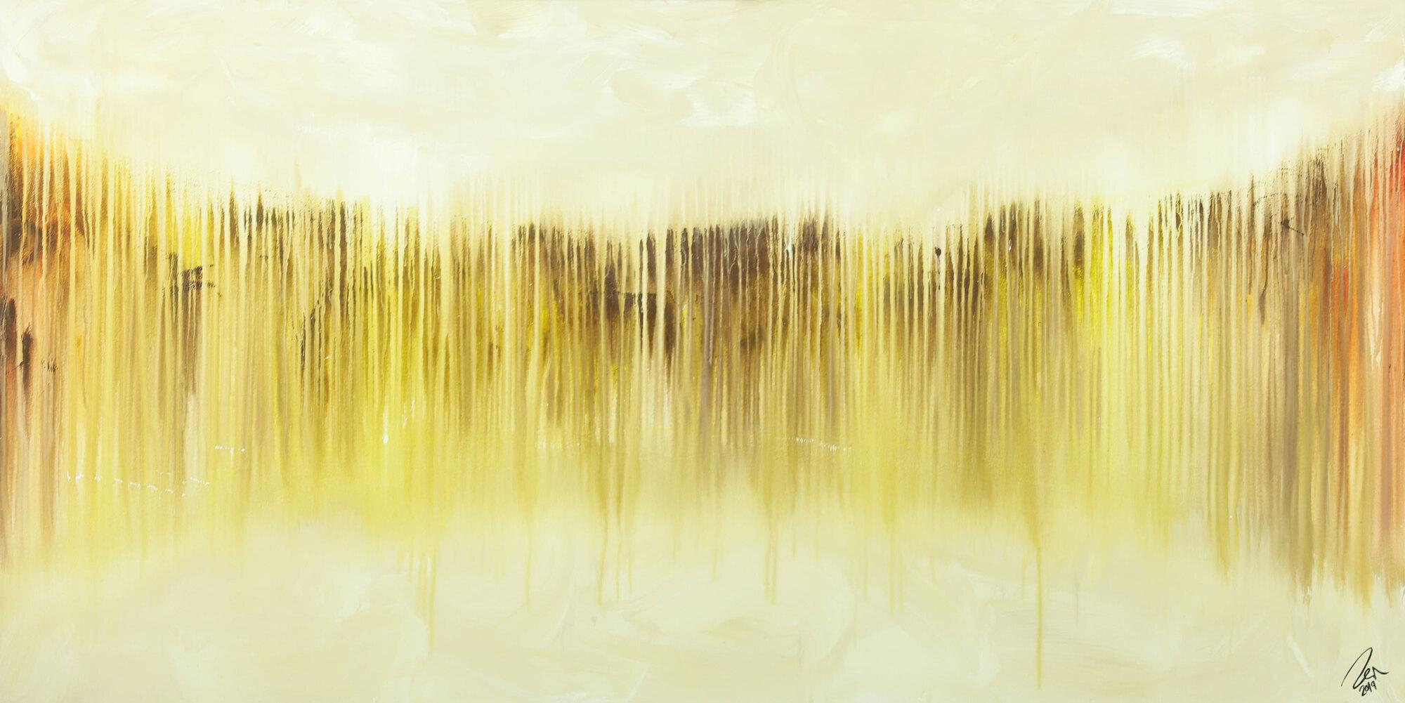 Abstraktes Bild modernes Gemälde auf Leinwand handgemalt beige gelb braun