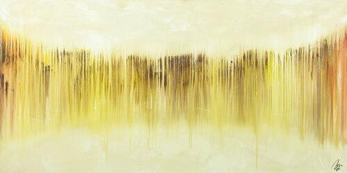 Abstraktes Bild modernes Gemälde auf Leinwand handgemalt beige gelb braun