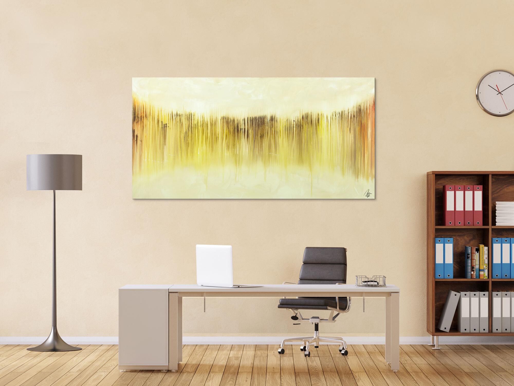 Abstraktes Bild modernes Gemälde auf Leinwand handgemalt beige gelb braun