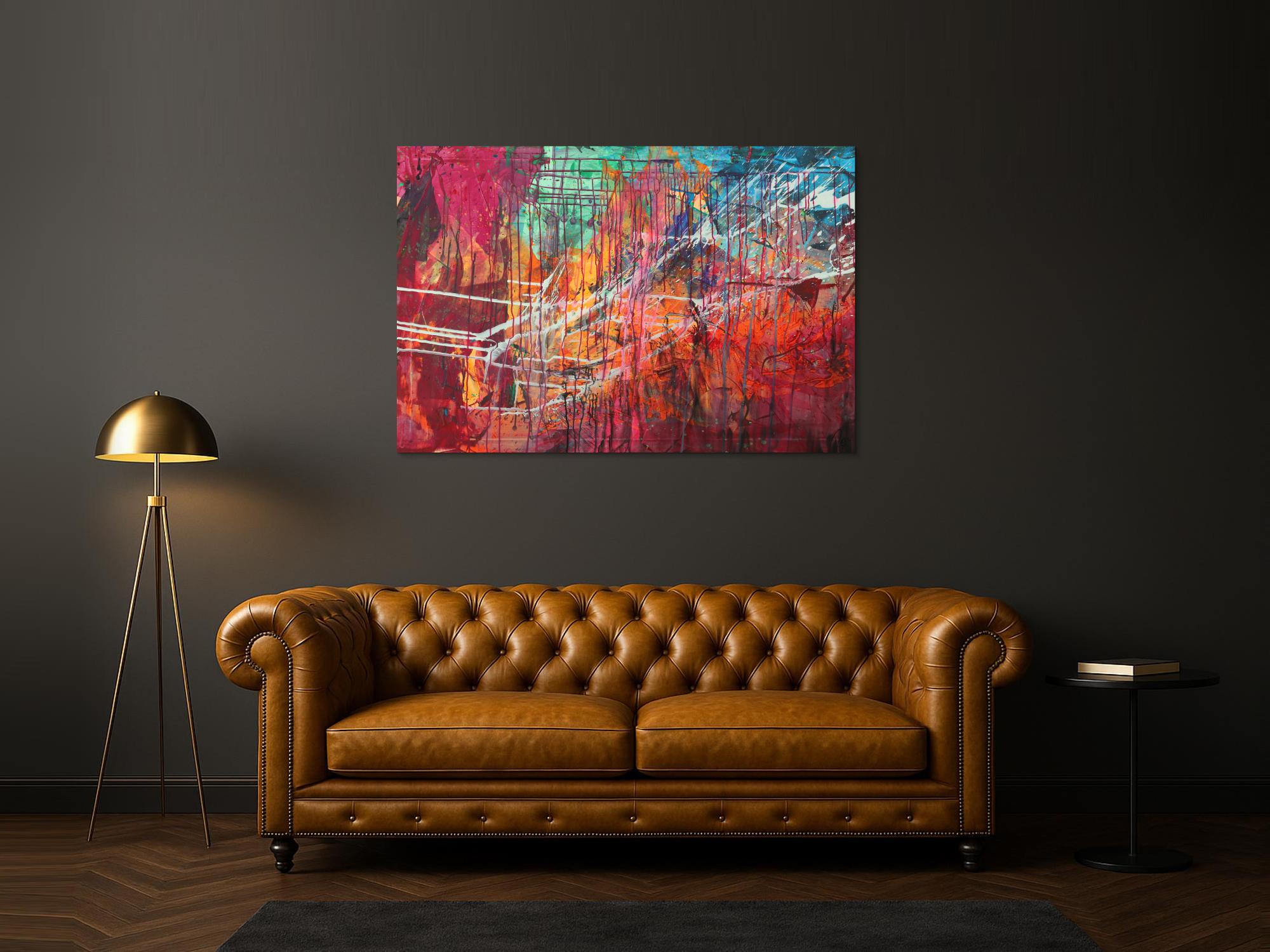 Abstraltes Gemälde Modern Art Mischtechnik bunt auf Leinwand handgemalt