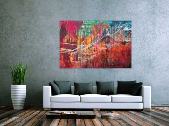 Abstraltes Gemälde Modern Art Mischtechnik bunt auf Leinwand handgemalt