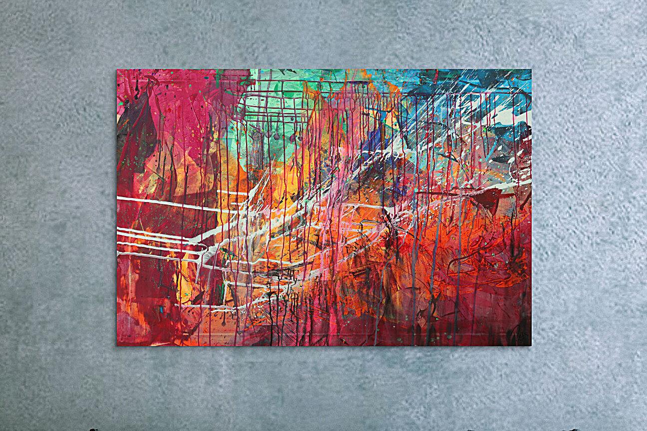 Abstraltes Gemälde Modern Art Mischtechnik bunt auf Leinwand handgemalt