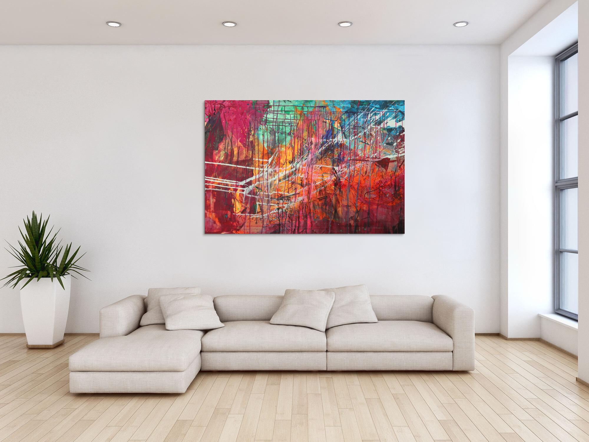 Abstraltes Gemälde Modern Art Mischtechnik bunt auf Leinwand handgemalt