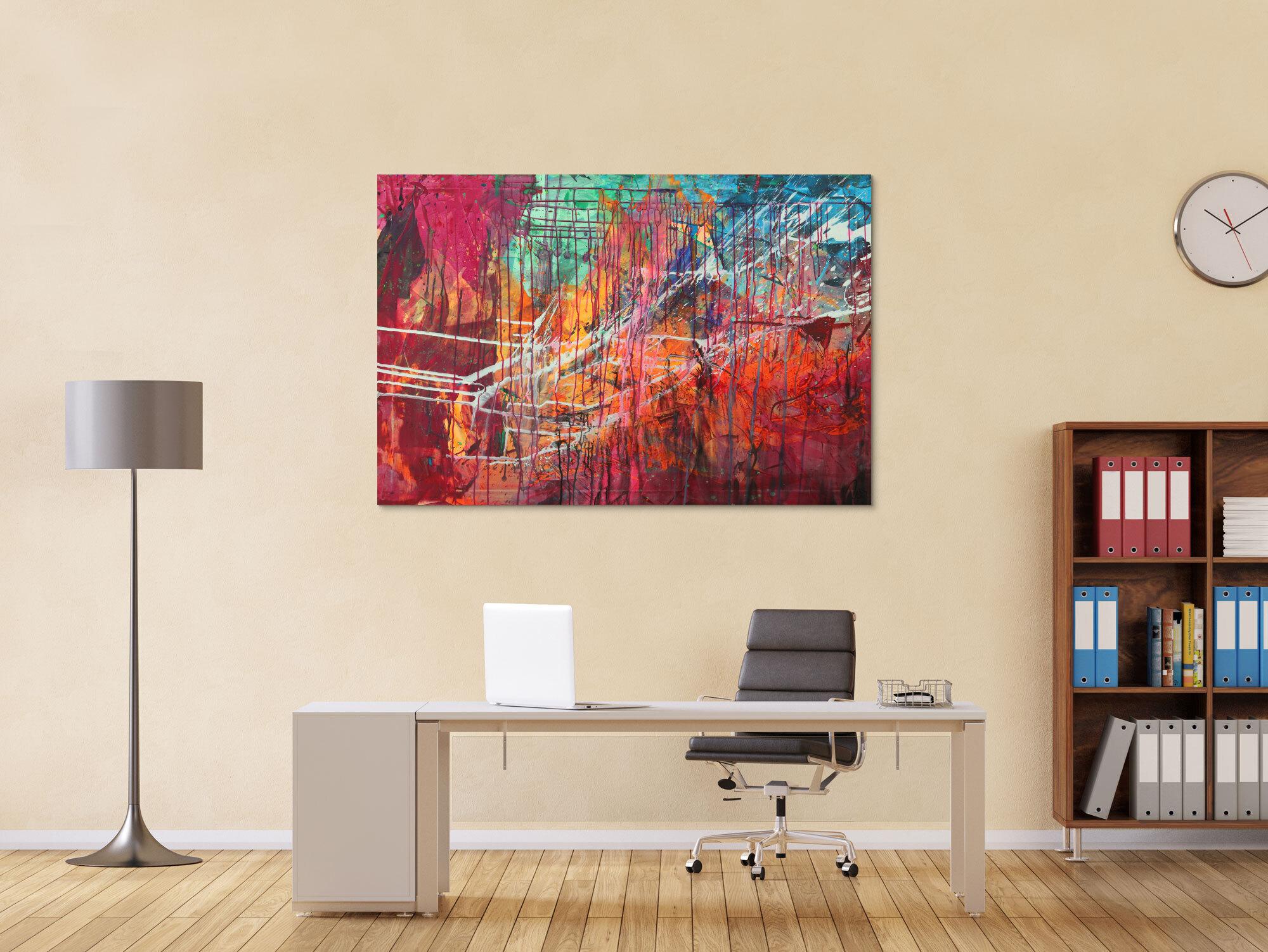 Abstraltes Gemälde Modern Art Mischtechnik bunt auf Leinwand handgemalt