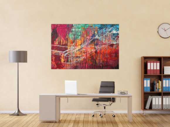 Abstraltes Gemälde Modern Art Mischtechnik bunt auf Leinwand handgemalt