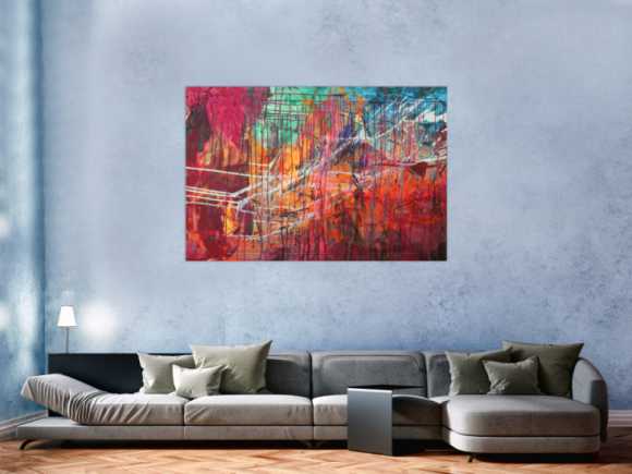 Abstraltes Gemälde Modern Art Mischtechnik bunt auf Leinwand handgemalt