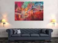 Abstraltes Gemälde Modern Art Mischtechnik bunt auf Leinwand handgemalt