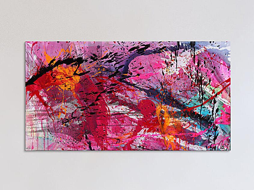 Abstraktes Gemälde Action Paiting helle Farben Modern Art zeitgenössisch handgemalt