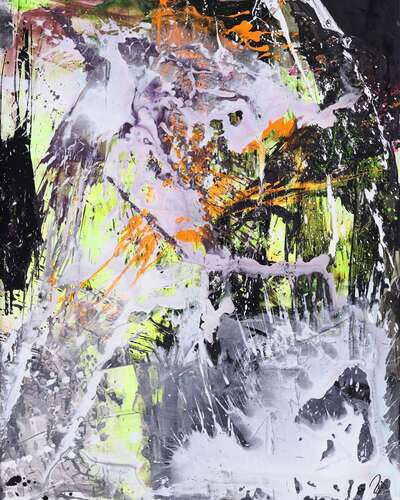 Abstraktes Gemälde Modern Art Action Painting Mischtechnik auf Leiwnand handgemalt