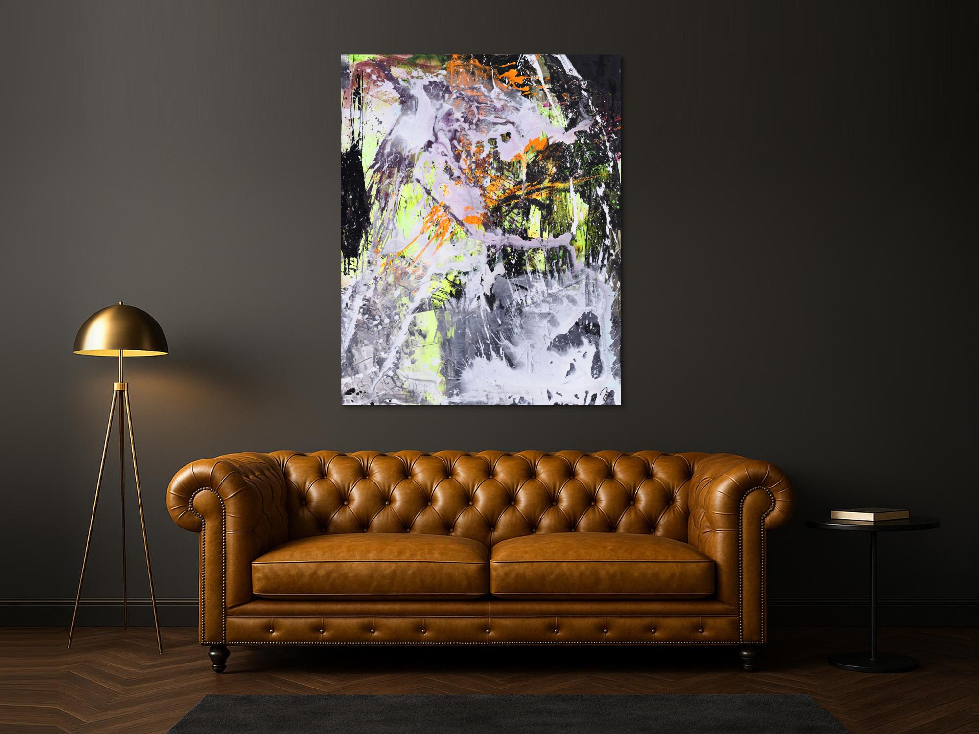 Abstraktes Gemälde Modern Art Action Painting Mischtechnik auf Leiwnand handgemalt