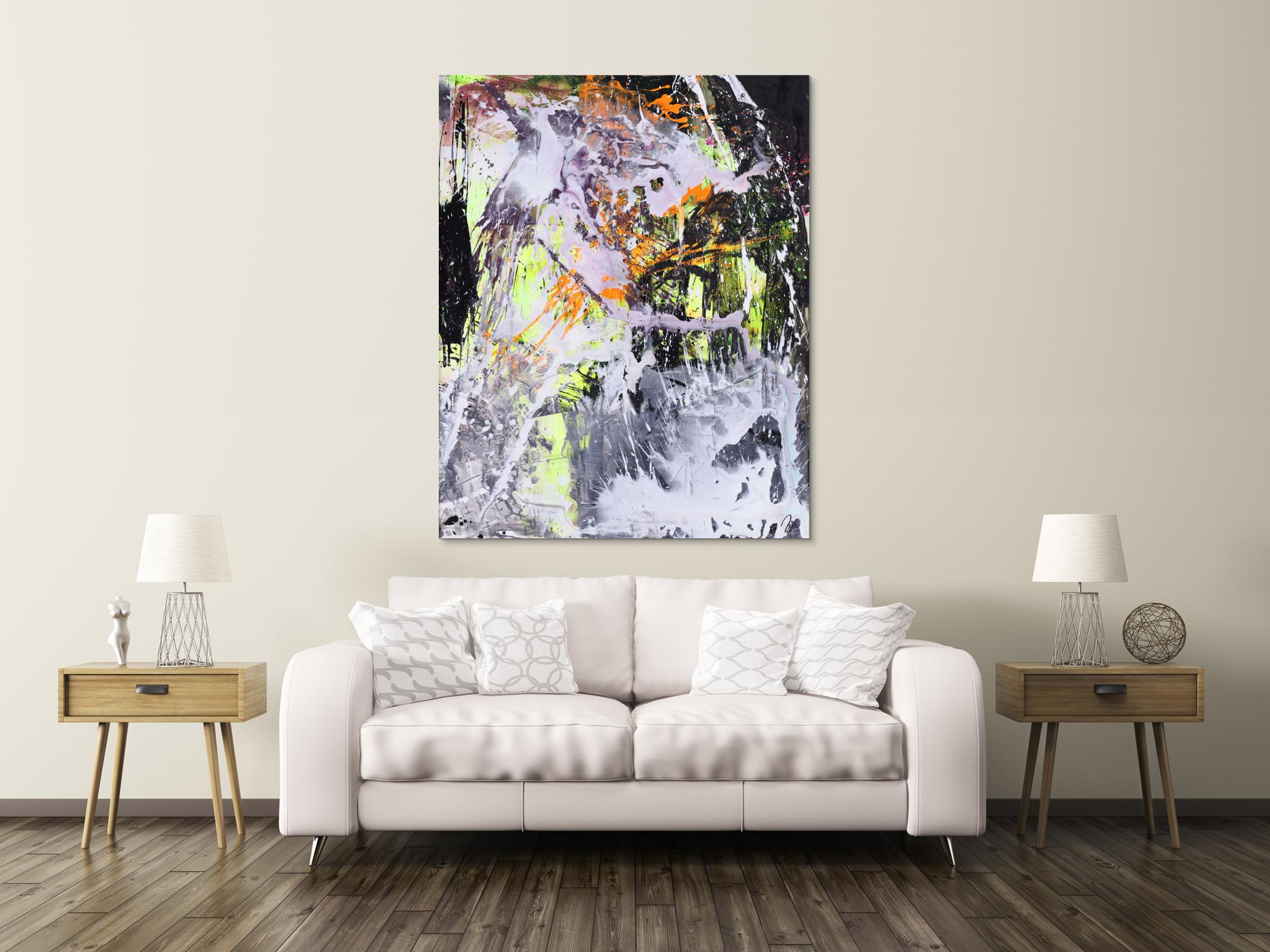 Abstraktes Gemälde Modern Art Action Painting Mischtechnik auf Leiwnand handgemalt