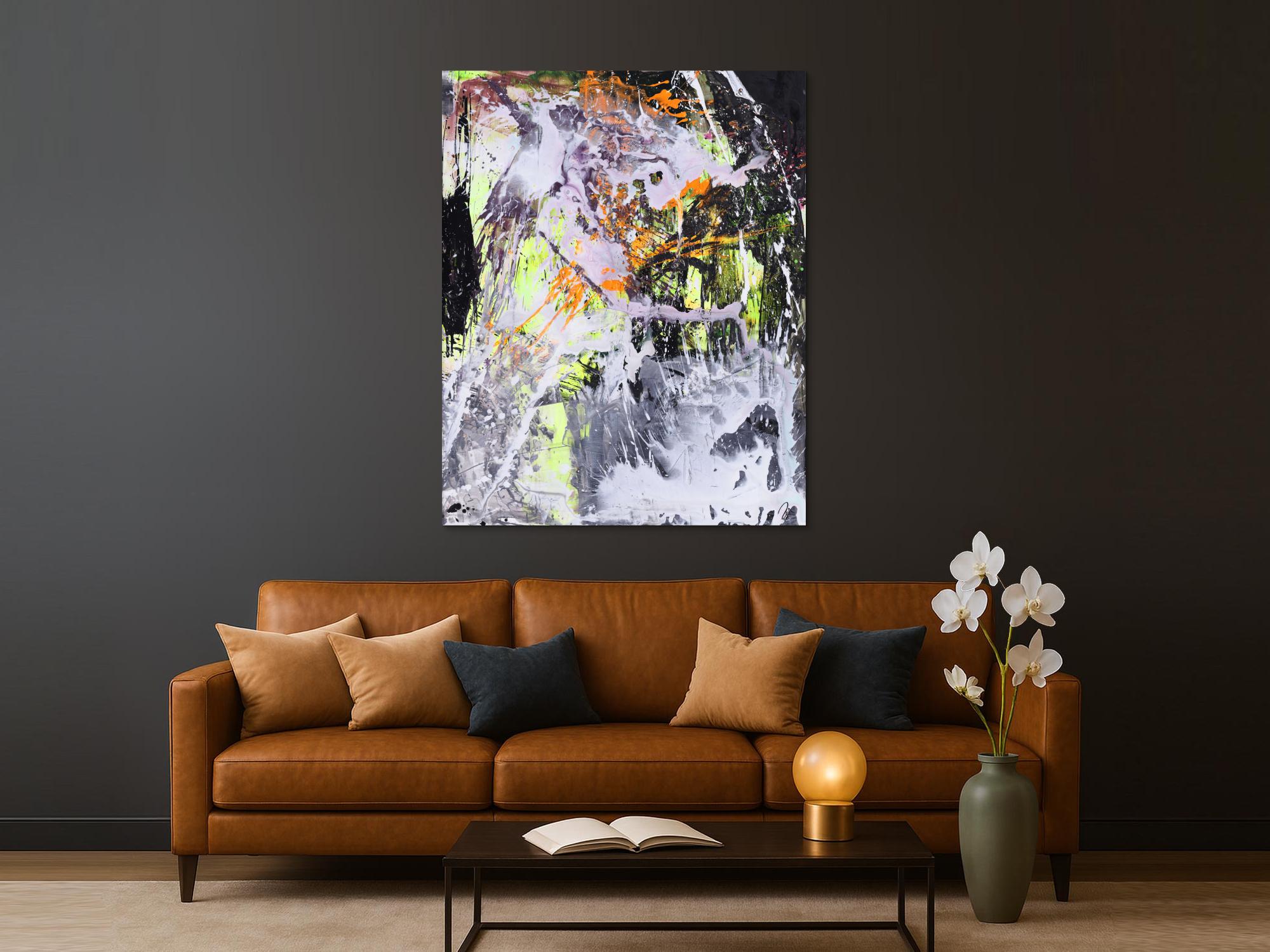 Abstraktes Gemälde Modern Art Action Painting Mischtechnik auf Leiwnand handgemalt