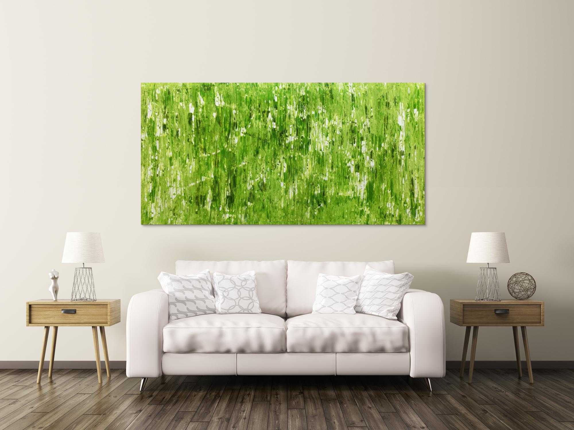 Grünes Acrylbild abstrakt und modern