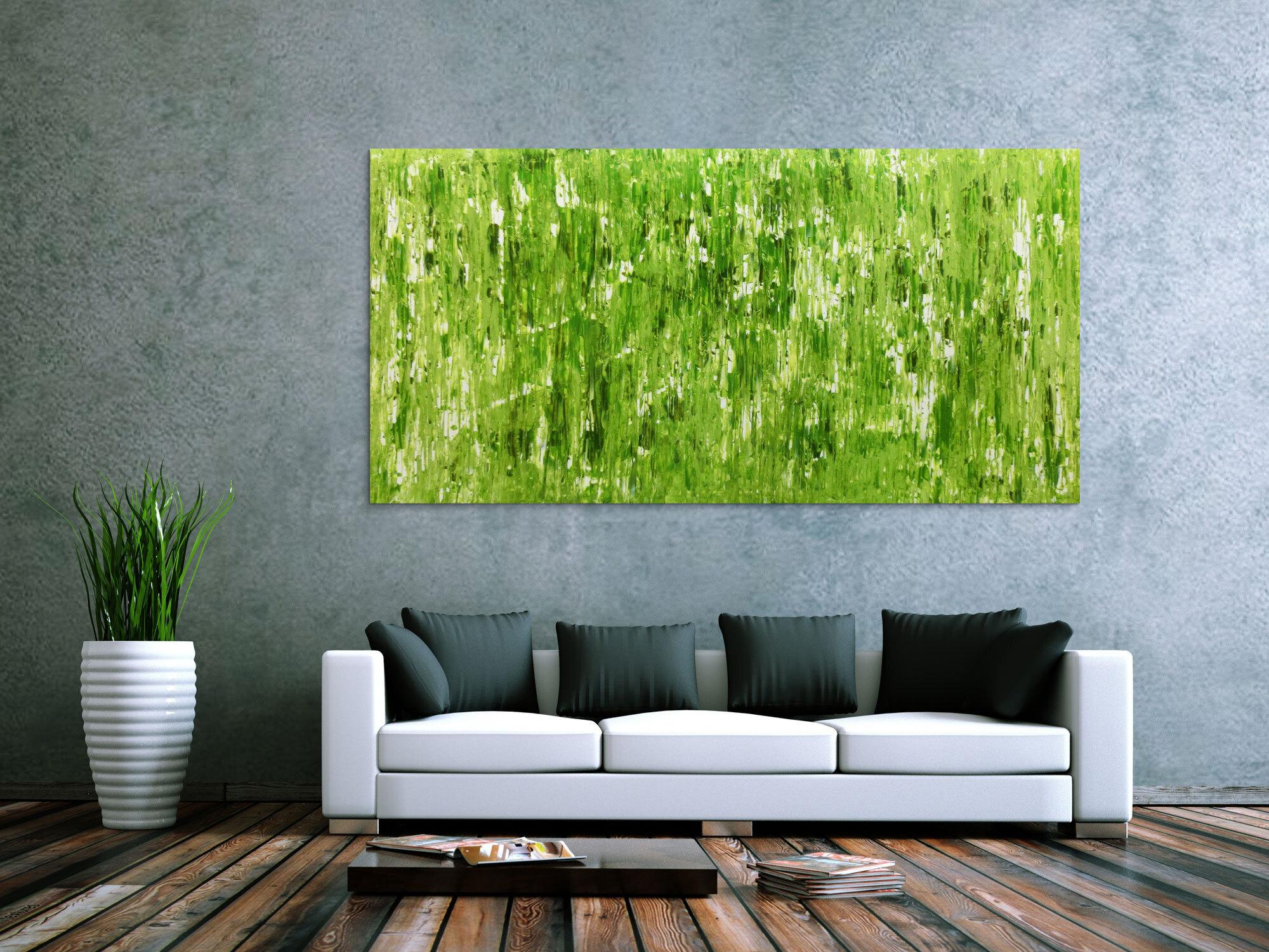 Grünes Acrylbild abstrakt und modern