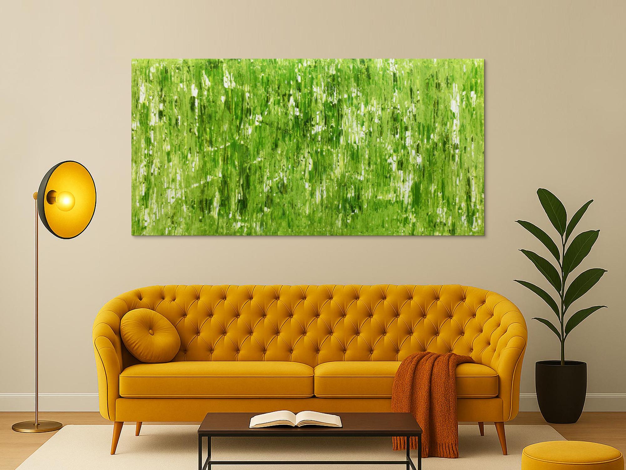 Grünes Acrylbild abstrakt und modern