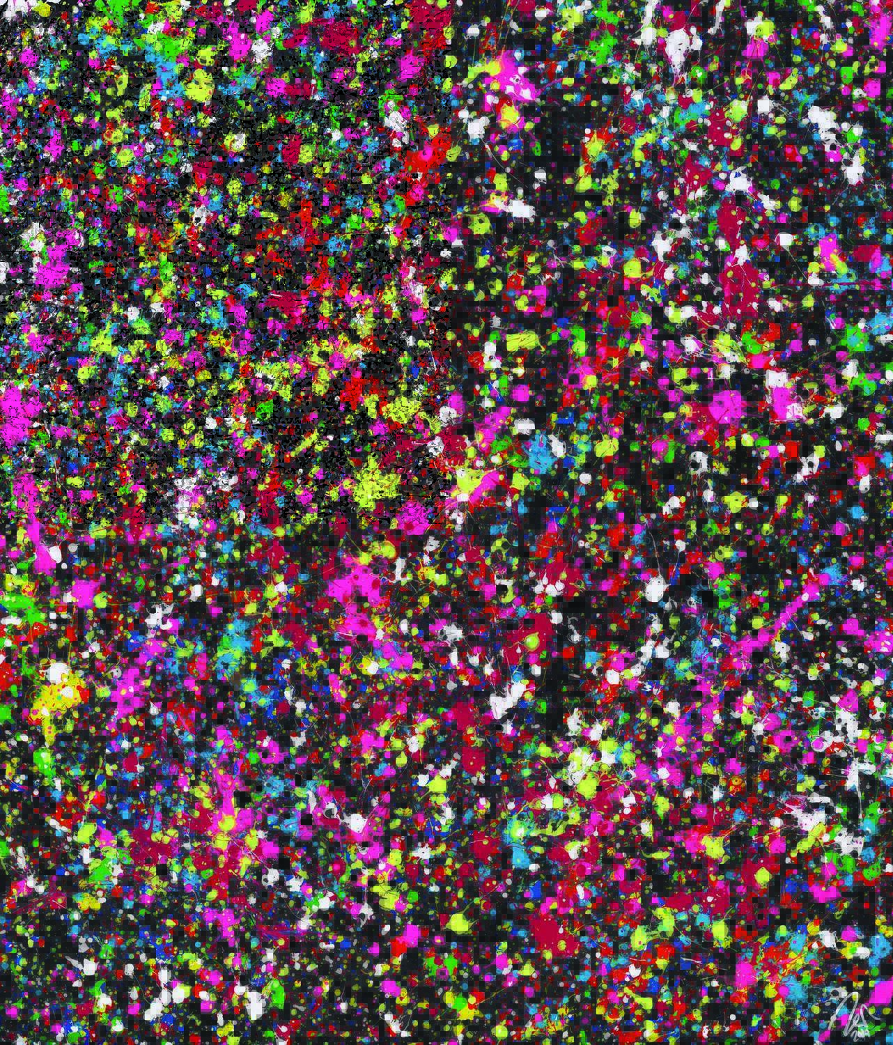 Abstraktes Gemälde auf Leinwand Gemälde Original abstrakt 140x120cm Action Painting Moderne Kunst auf Leinwand Splash Art schwarz braun anthrazit einzigartig in 140x120cm von Alex Zerr