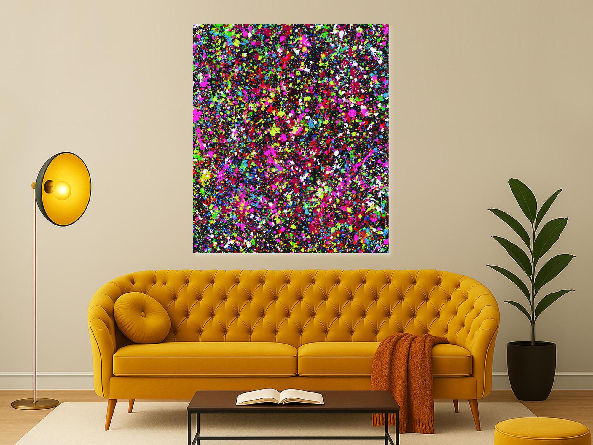 Gemälde Original abstrakt 140x120cm Action Painting Moderne Kunst auf Leinwand Splash Art schwarz braun anthrazit einzigartig