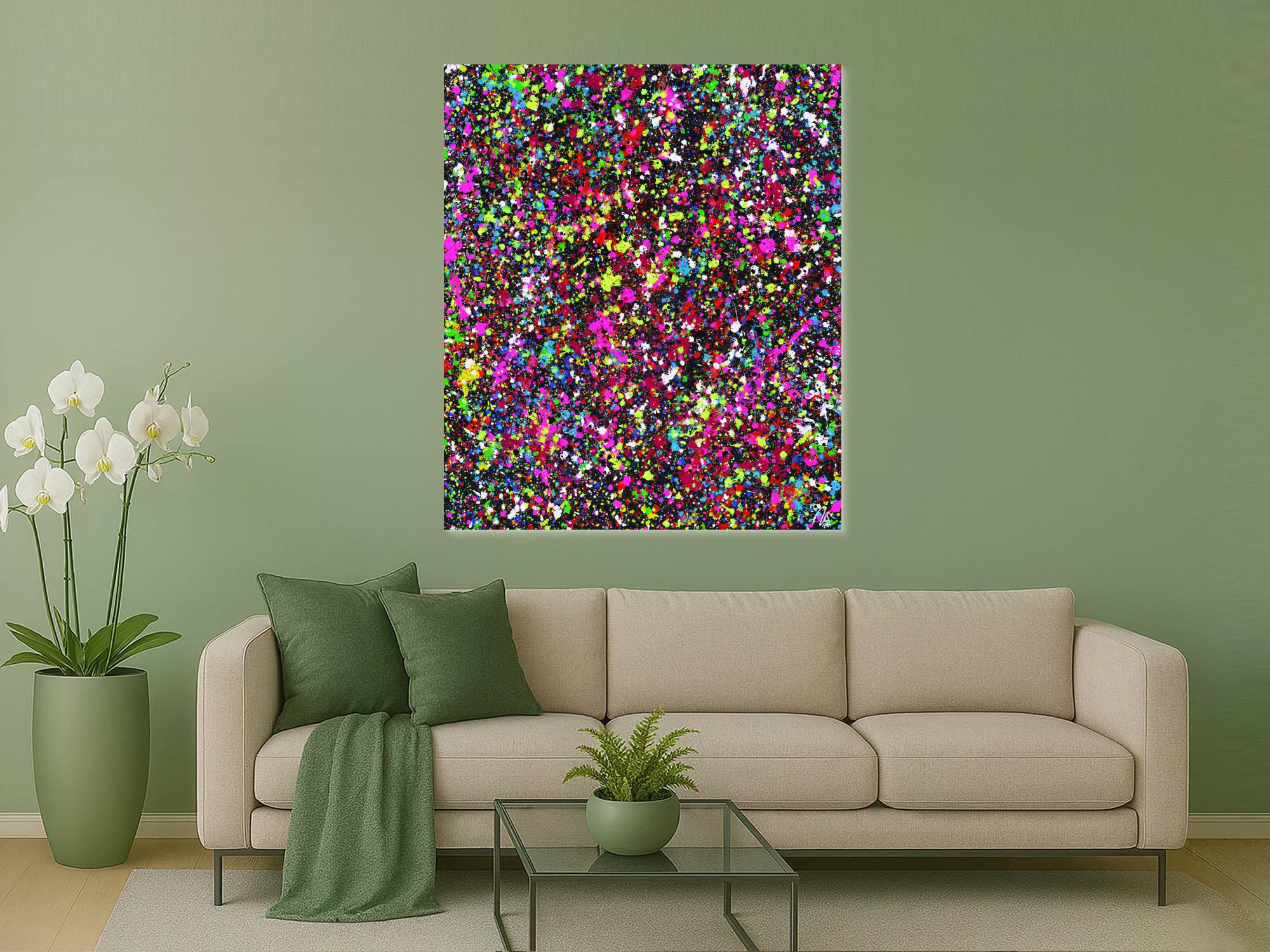 Gemälde Original abstrakt 140x120cm Action Painting Moderne Kunst auf Leinwand Splash Art schwarz braun anthrazit einzigartig