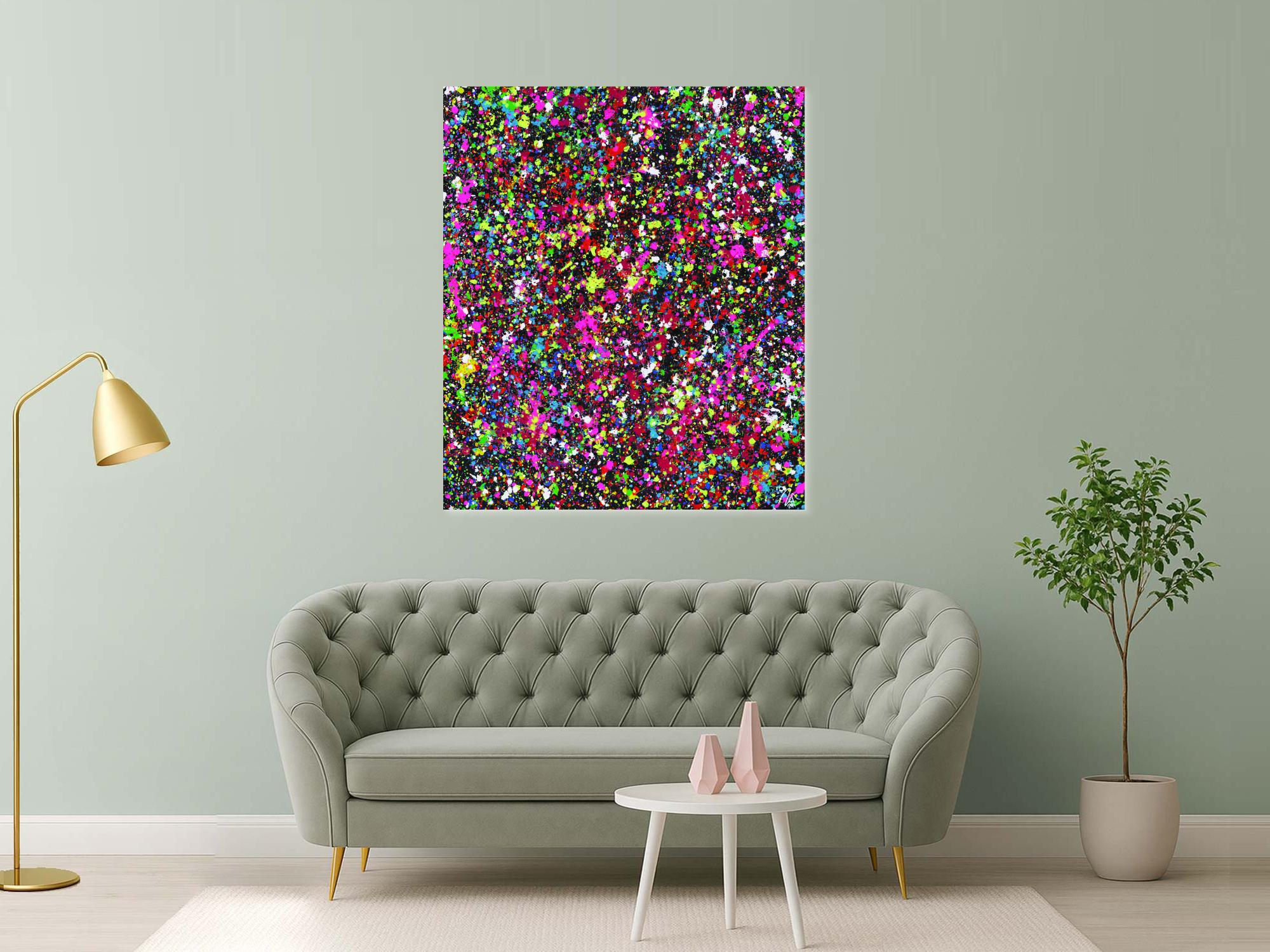 Gemälde Original abstrakt 140x120cm Action Painting Moderne Kunst auf Leinwand Splash Art schwarz braun anthrazit einzigartig