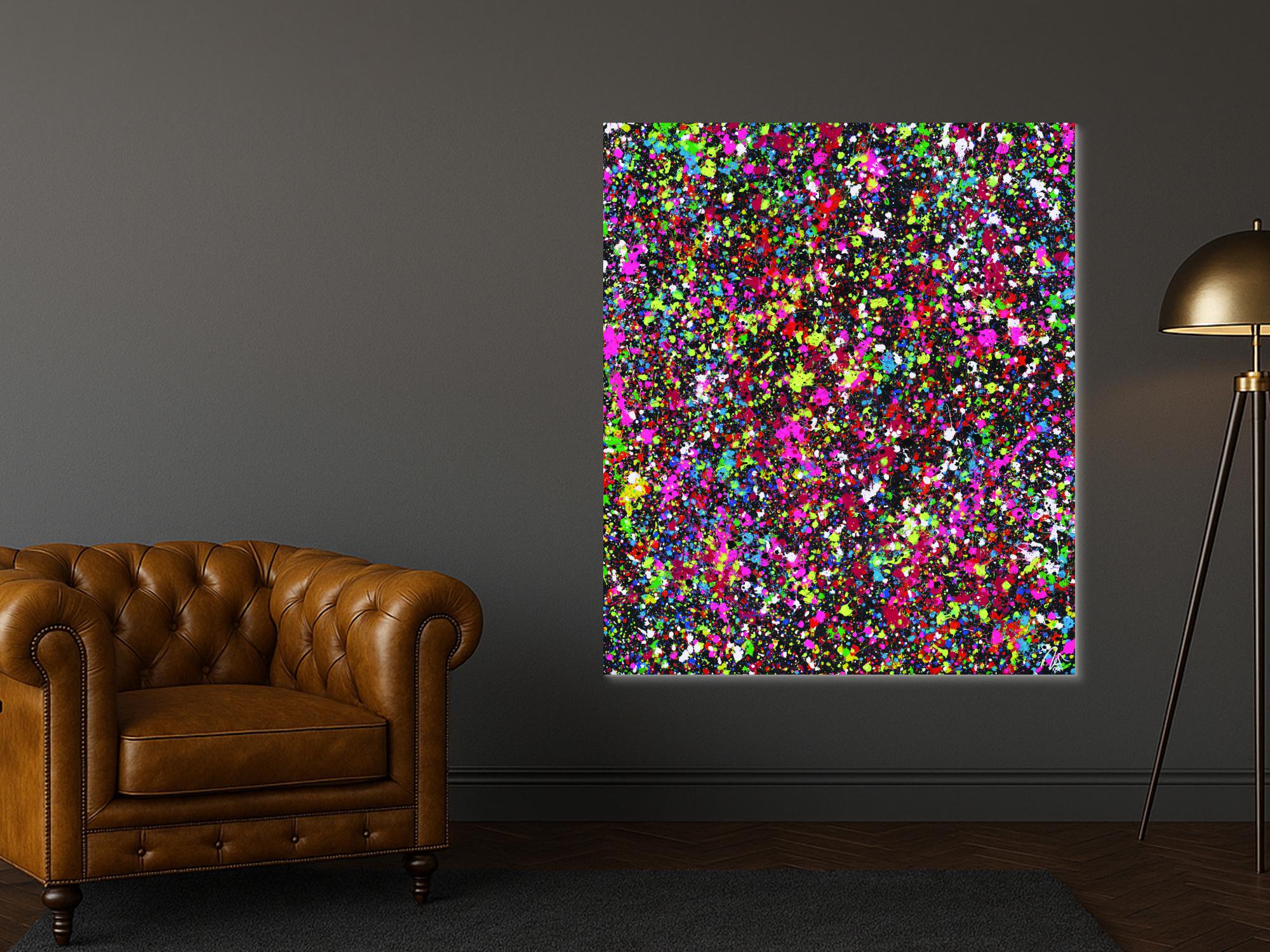 Gemälde Original abstrakt 140x120cm Action Painting Moderne Kunst auf Leinwand Splash Art schwarz braun anthrazit einzigartig