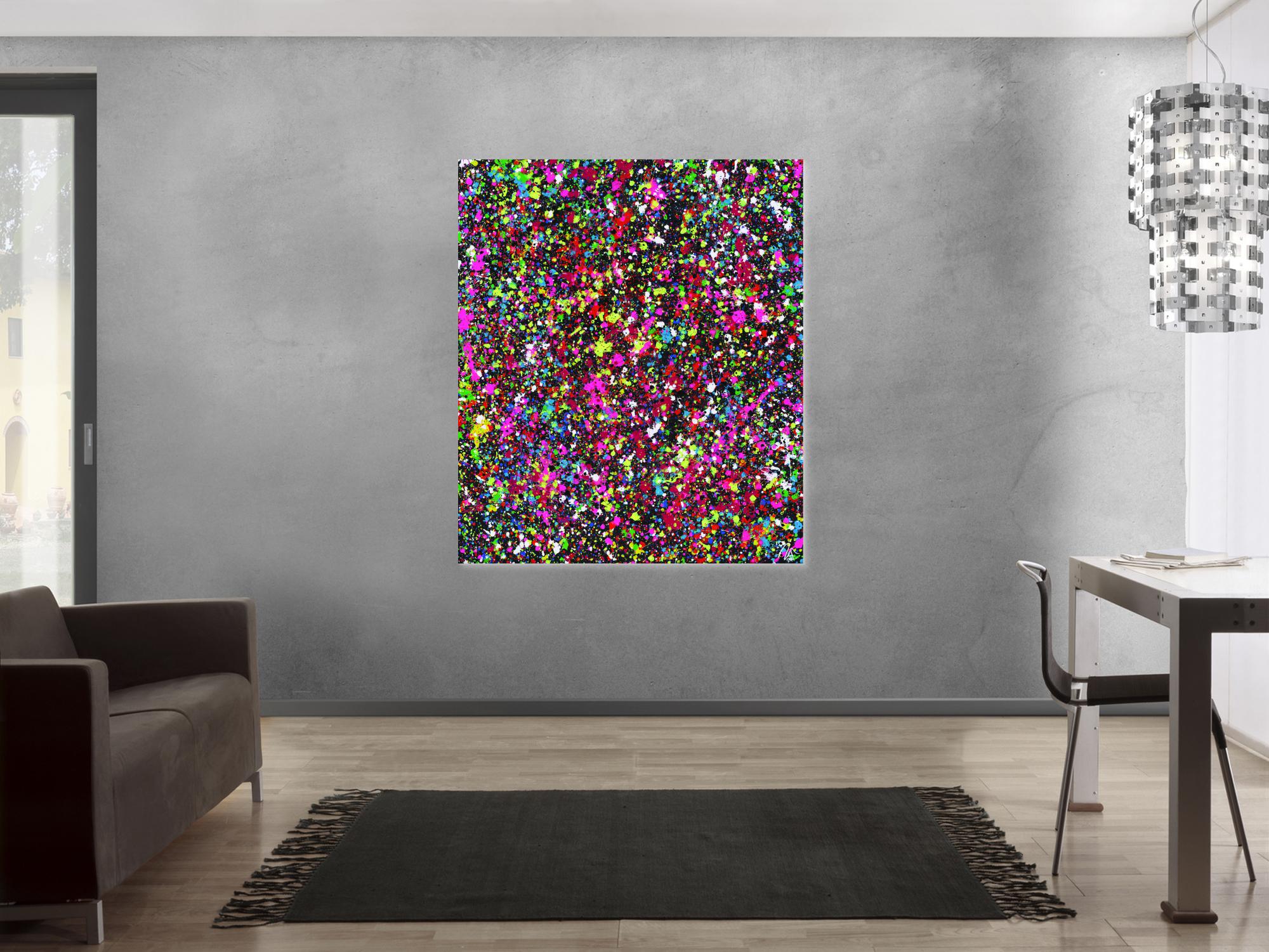 Gemälde Original abstrakt 140x120cm Action Painting Moderne Kunst auf Leinwand Splash Art schwarz braun anthrazit einzigartig