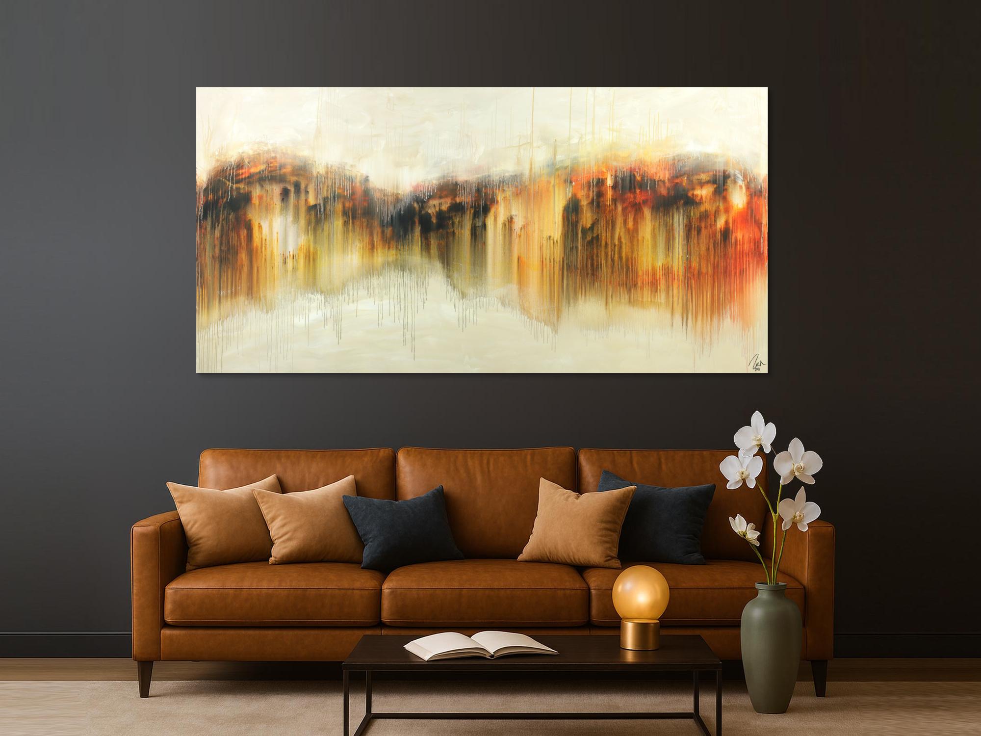 Abstraktes Gemälde Modern Art Mischtechnik handgemalt auf Leinwand sehr groß zeitgenössisch