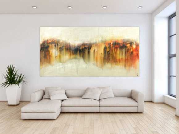 Abstraktes Gemälde Modern Art Mischtechnik handgemalt auf Leinwand sehr groß zeitgenössisch