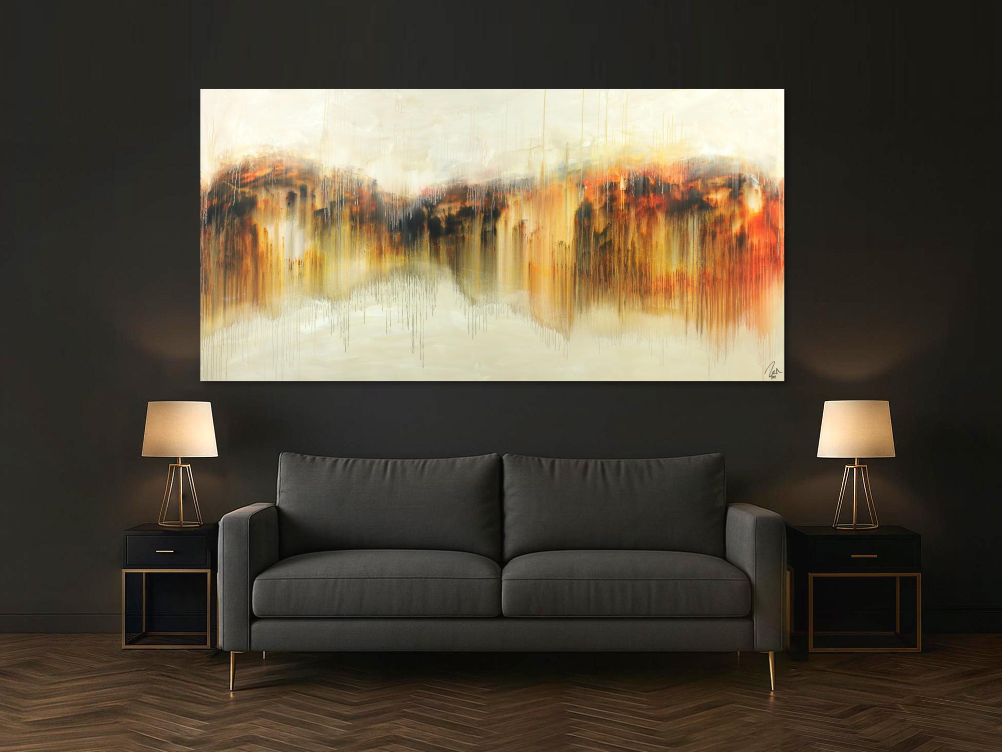 Abstraktes Gemälde Modern Art Mischtechnik handgemalt auf Leinwand sehr groß zeitgenössisch