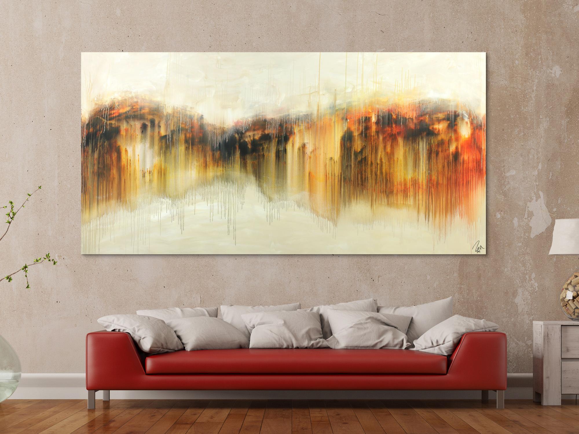 Abstraktes Gemälde Modern Art Mischtechnik handgemalt auf Leinwand sehr groß zeitgenössisch