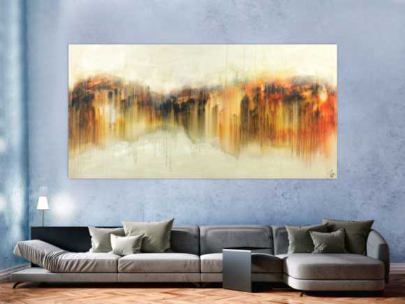 Abstraktes Gemälde Modern Art Mischtechnik handgemalt auf Leinwand sehr groß zeitgenössisch