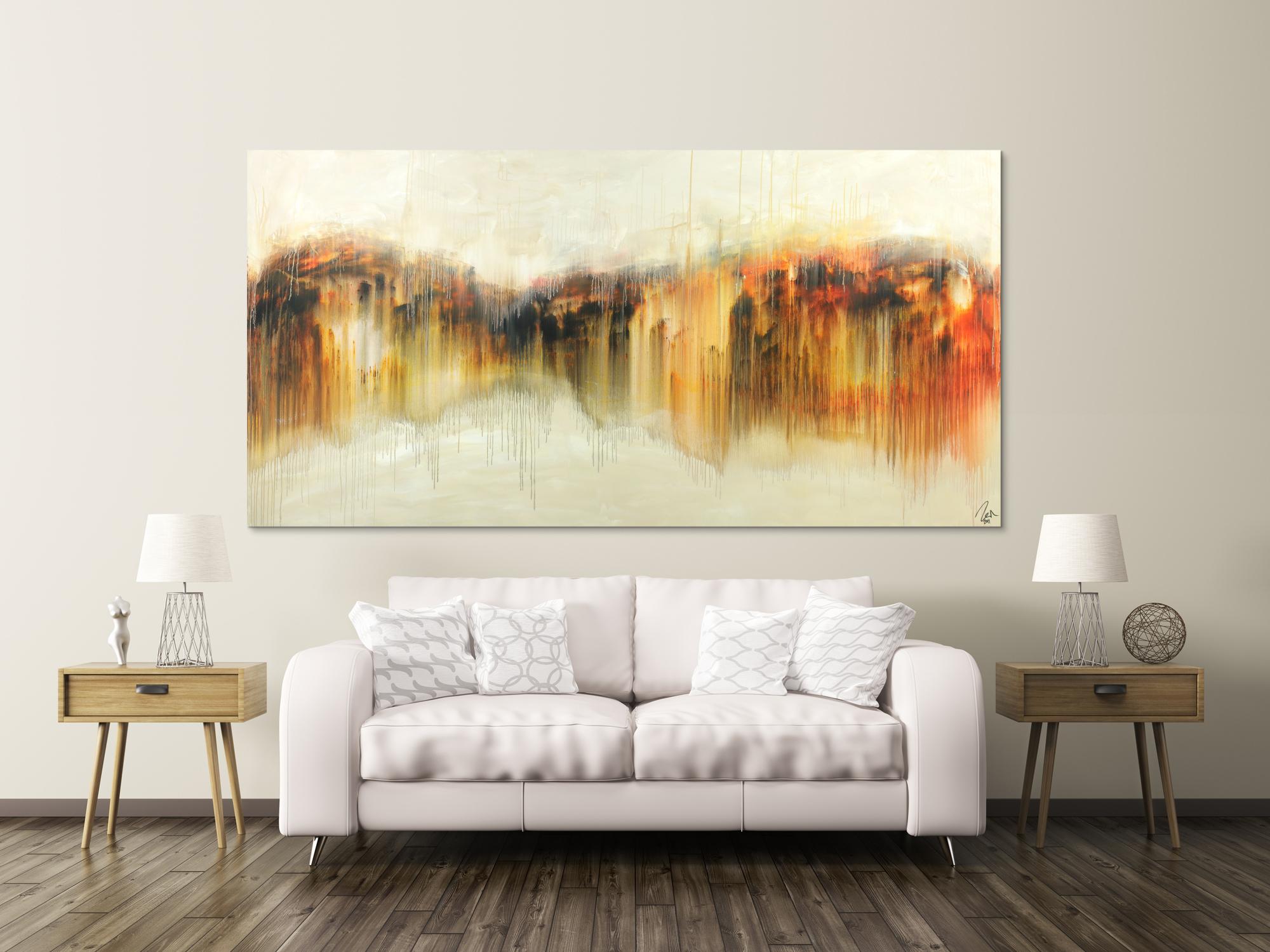 Abstraktes Gemälde Modern Art Mischtechnik handgemalt auf Leinwand sehr groß zeitgenössisch