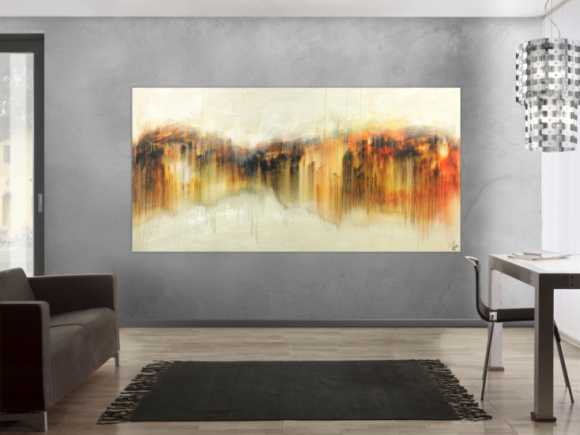 Abstraktes Gemälde Modern Art Mischtechnik handgemalt auf Leinwand sehr groß zeitgenössisch