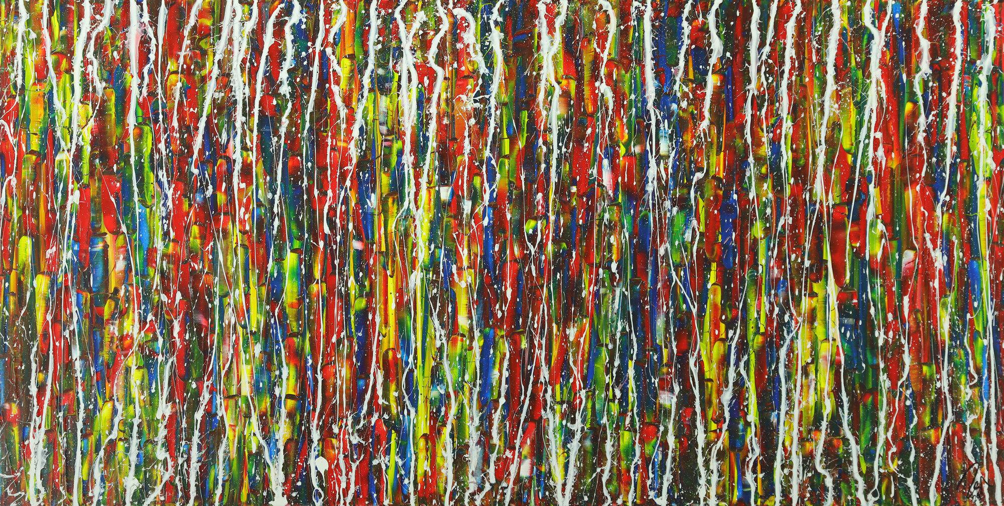 Abstraktes Gemälde Modern Art Acrylbild Action Painting handgemalt auf Leinwand