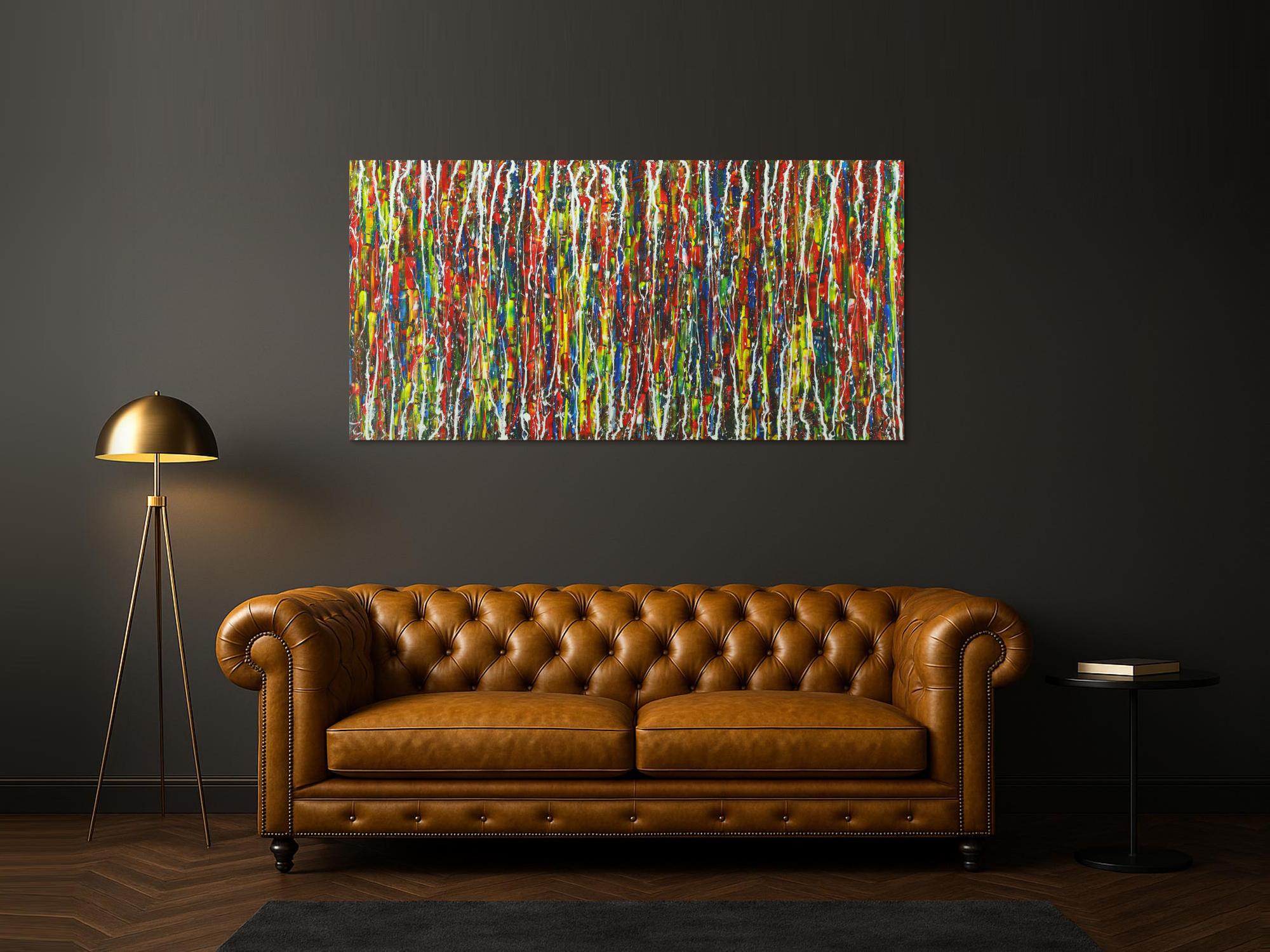 Abstraktes Gemälde Modern Art Acrylbild Action Painting handgemalt auf Leinwand