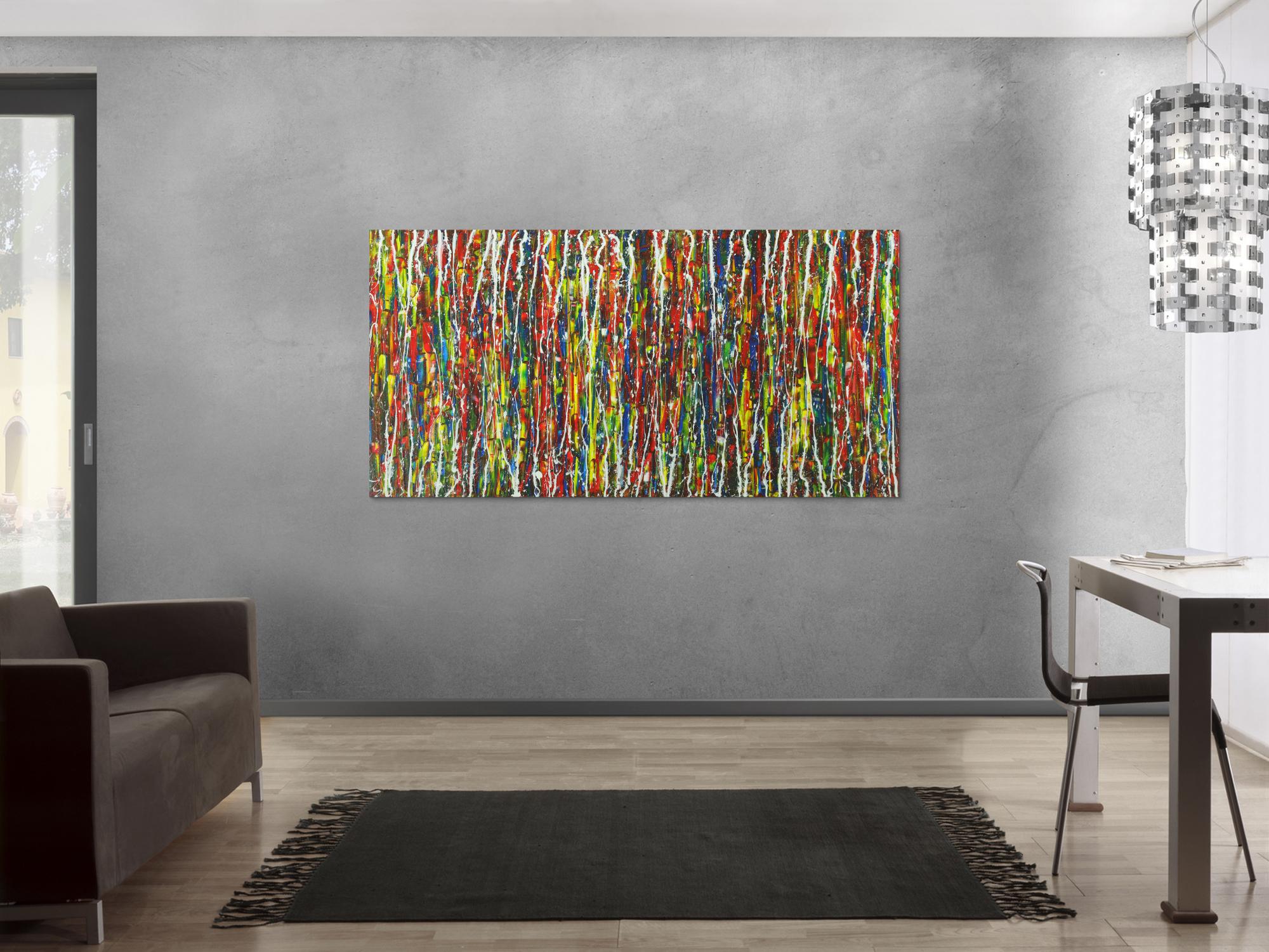 Abstraktes Gemälde Modern Art Acrylbild Action Painting handgemalt auf Leinwand