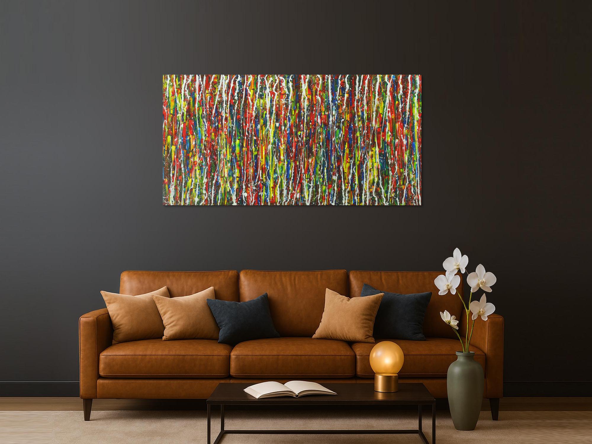 Abstraktes Gemälde Modern Art Acrylbild Action Painting handgemalt auf Leinwand