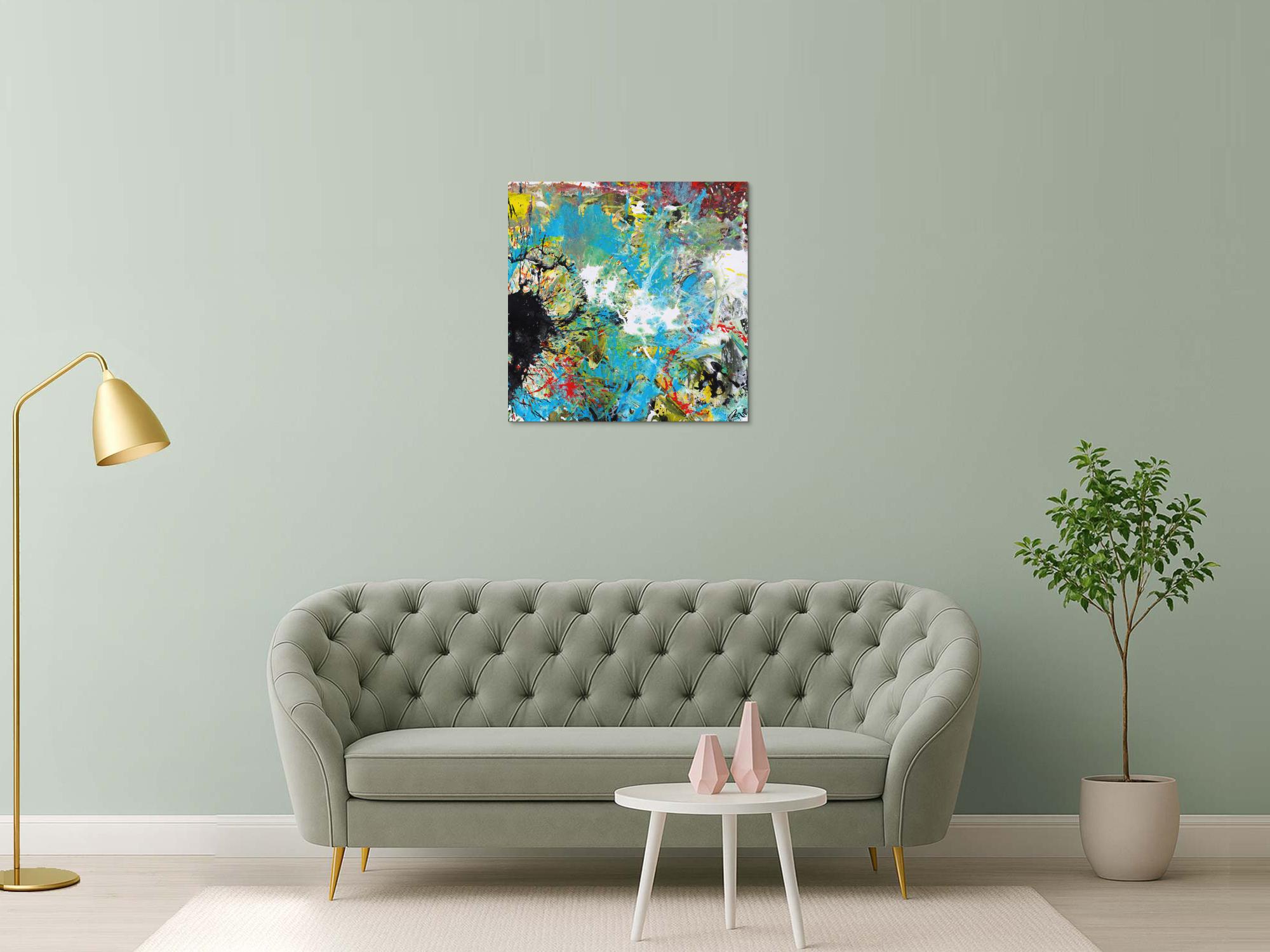 Abstraktes Acrylbild handgemalt Modern Art zwitgenössische Kunst auf Leinwand