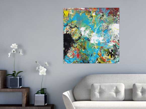 Abstraktes Acrylbild handgemalt Modern Art zwitgenössische Kunst auf Leinwand