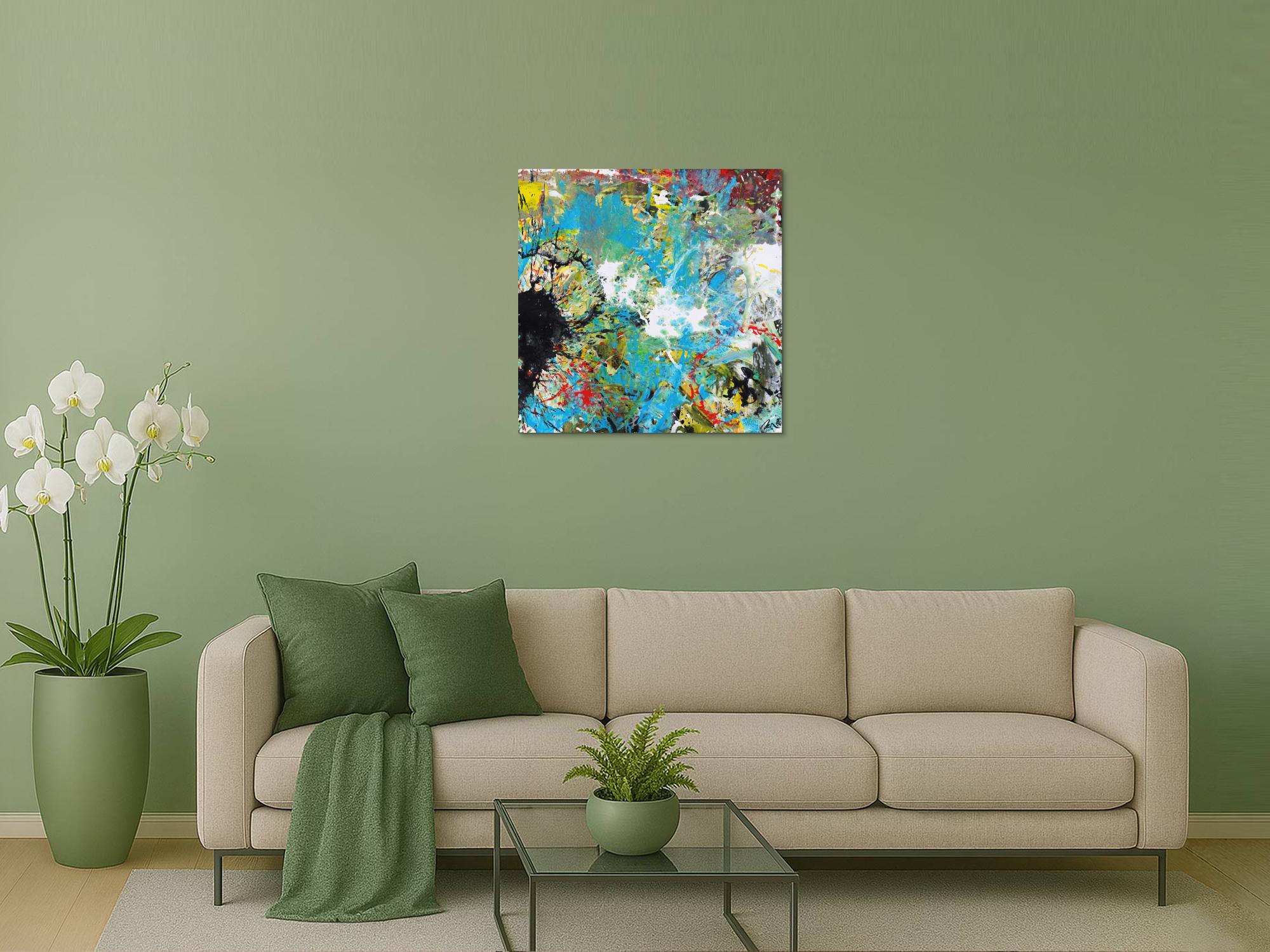 Abstraktes Acrylbild handgemalt Modern Art zwitgenössische Kunst auf Leinwand