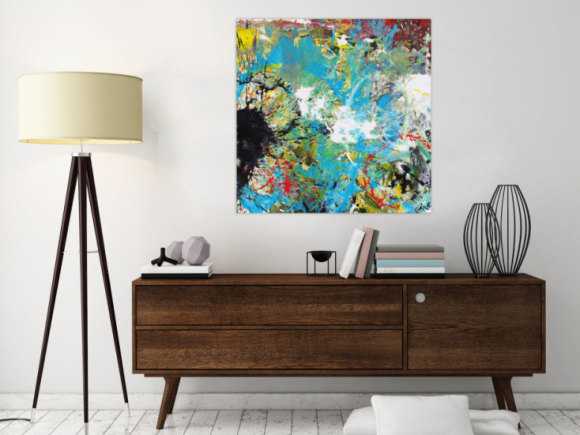 Abstraktes Acrylbild handgemalt Modern Art zwitgenössische Kunst auf Leinwand