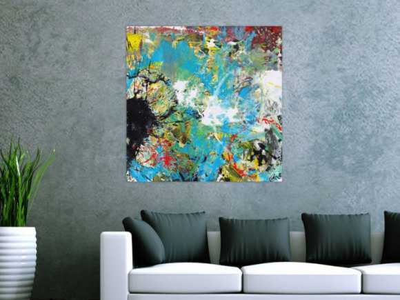 Abstraktes Acrylbild handgemalt Modern Art zwitgenössische Kunst auf Leinwand