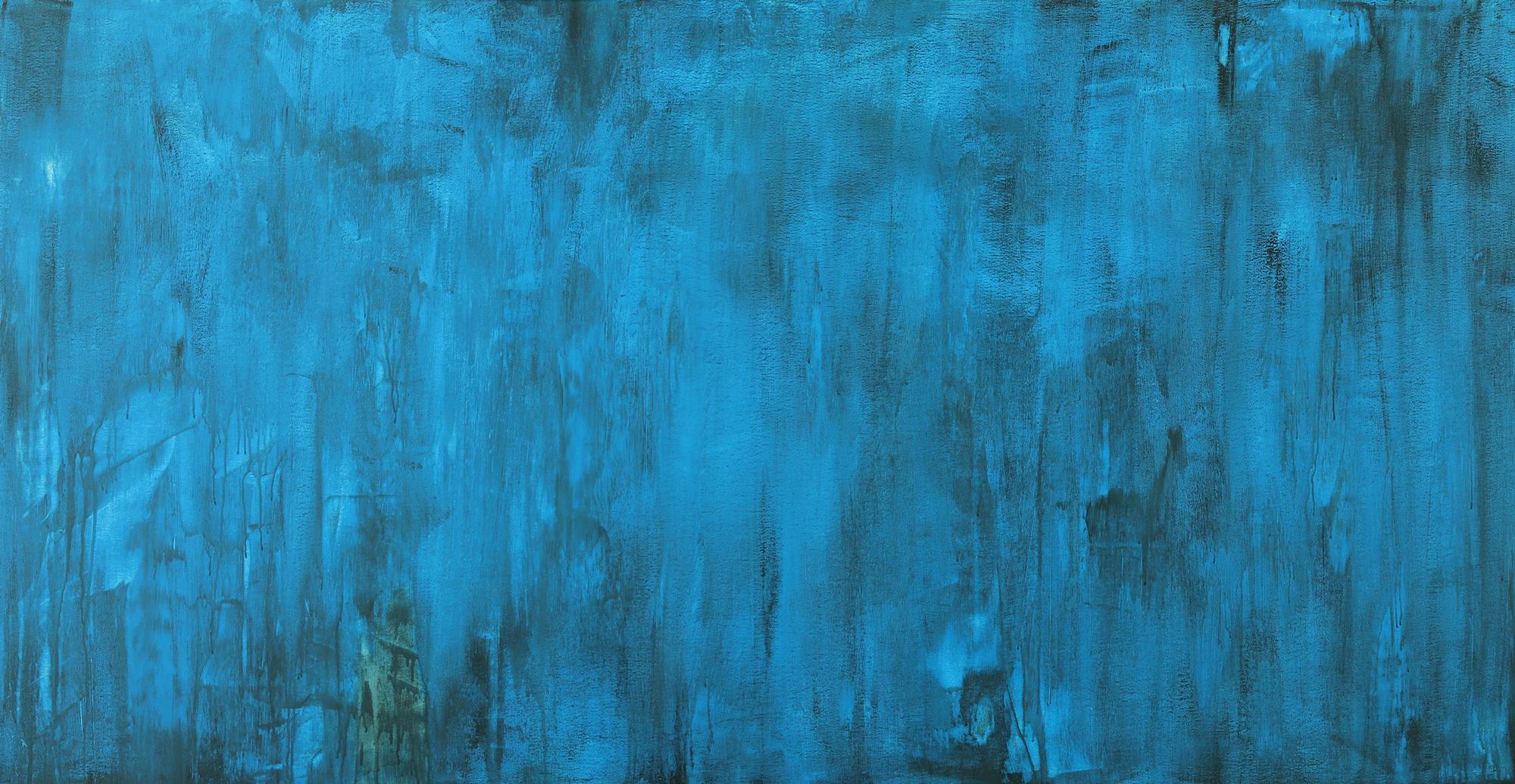 Abstraktes Gemälde Türkis vintage Look Modern Art handgemalt