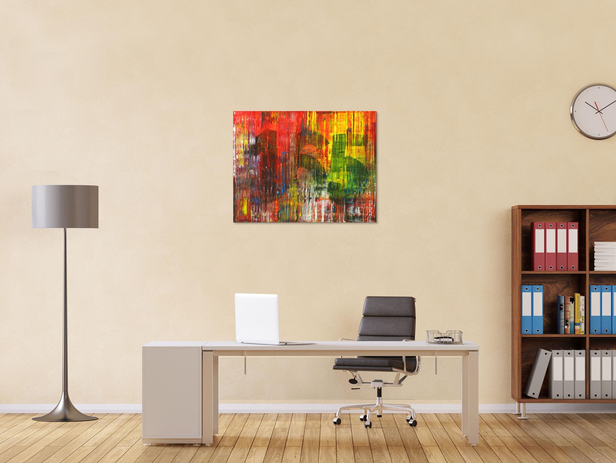 Abstraktes Gemälde Modern Art Spachteltechnis sehr bunt zeitgenössisch handgemalt