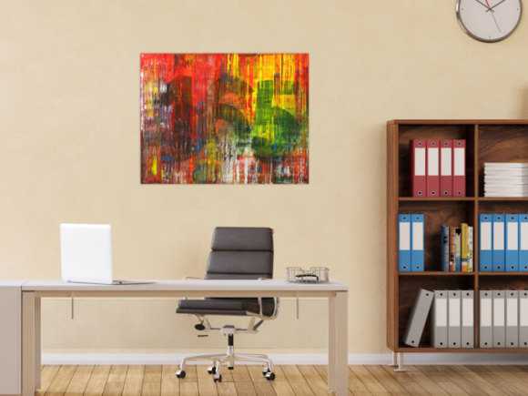 Abstraktes Gemälde Modern Art Spachteltechnis sehr bunt zeitgenössisch handgemalt