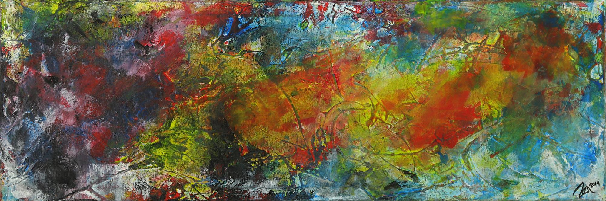 Abstraktes Gemälde Mischtechnik Modern Art auf Leinwand Handgemalt zeitgenössisch