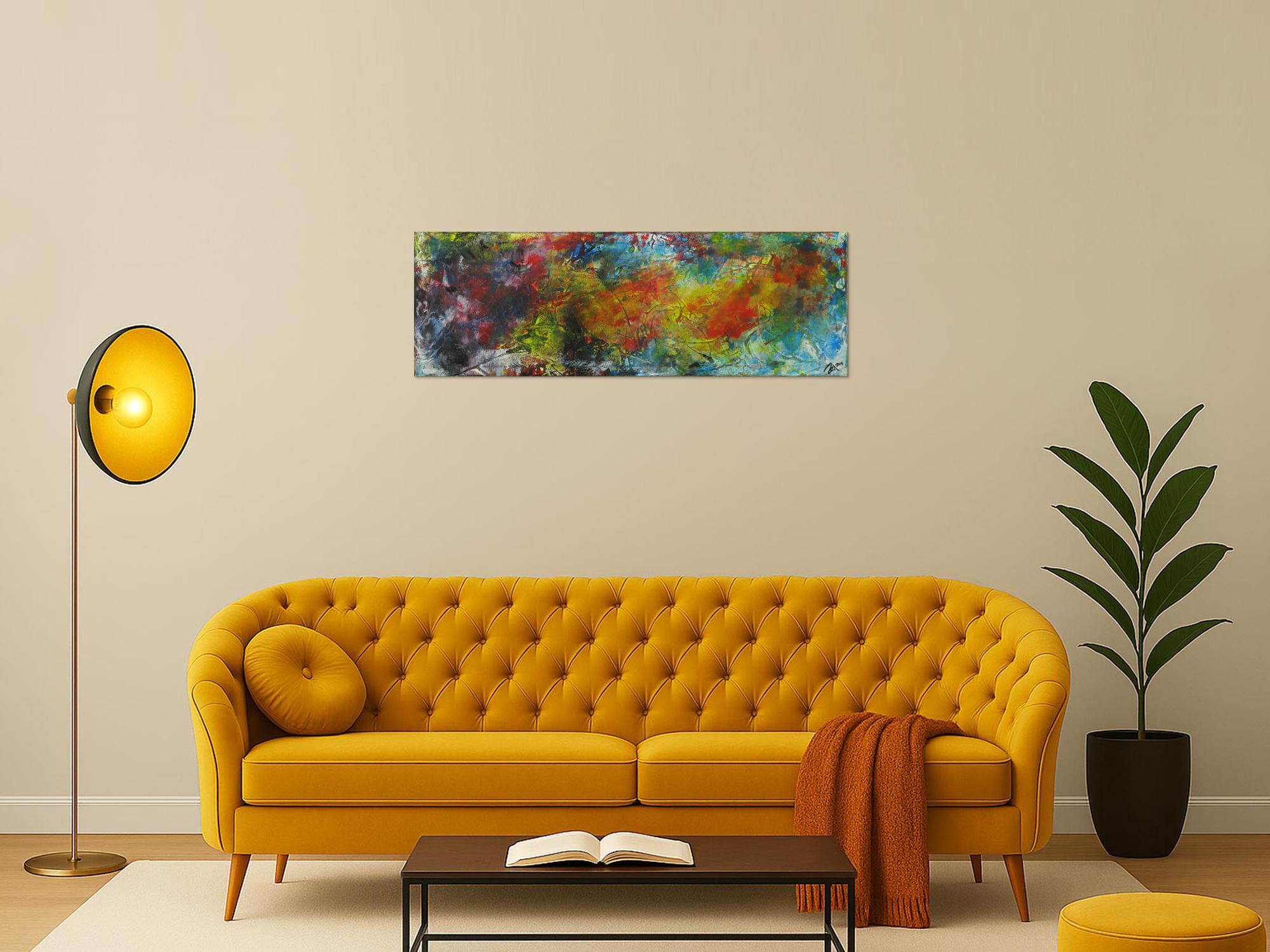 Abstraktes Gemälde Mischtechnik Modern Art auf Leinwand Handgemalt zeitgenössisch