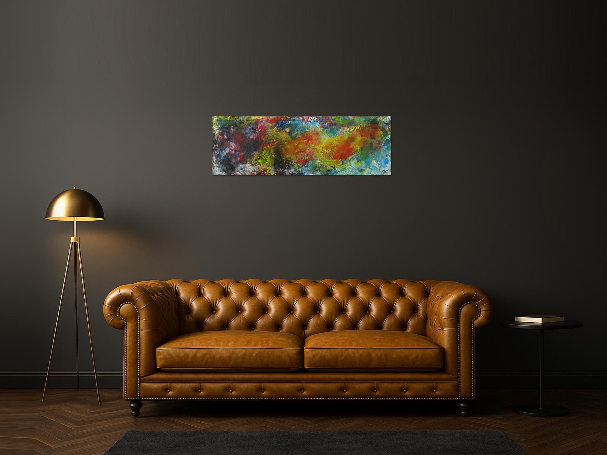 Abstraktes Gemälde Mischtechnik Modern Art auf Leinwand Handgemalt zeitgenössisch