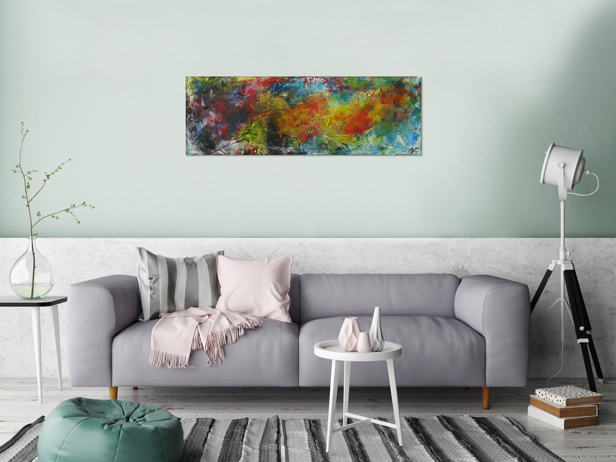 Abstraktes Gemälde Mischtechnik Modern Art auf Leinwand Handgemalt zeitgenössisch