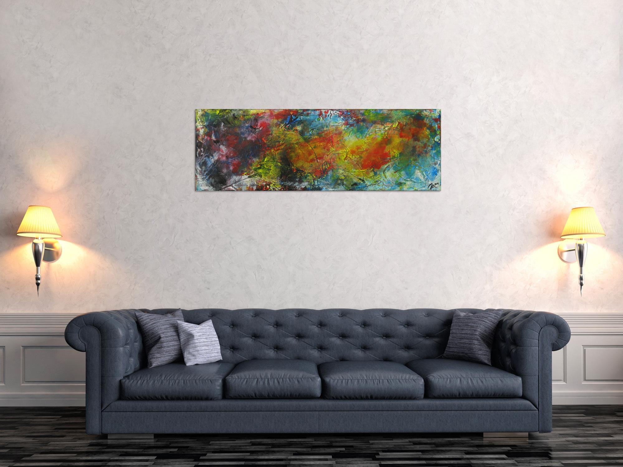 Abstraktes Gemälde Mischtechnik Modern Art auf Leinwand Handgemalt zeitgenössisch